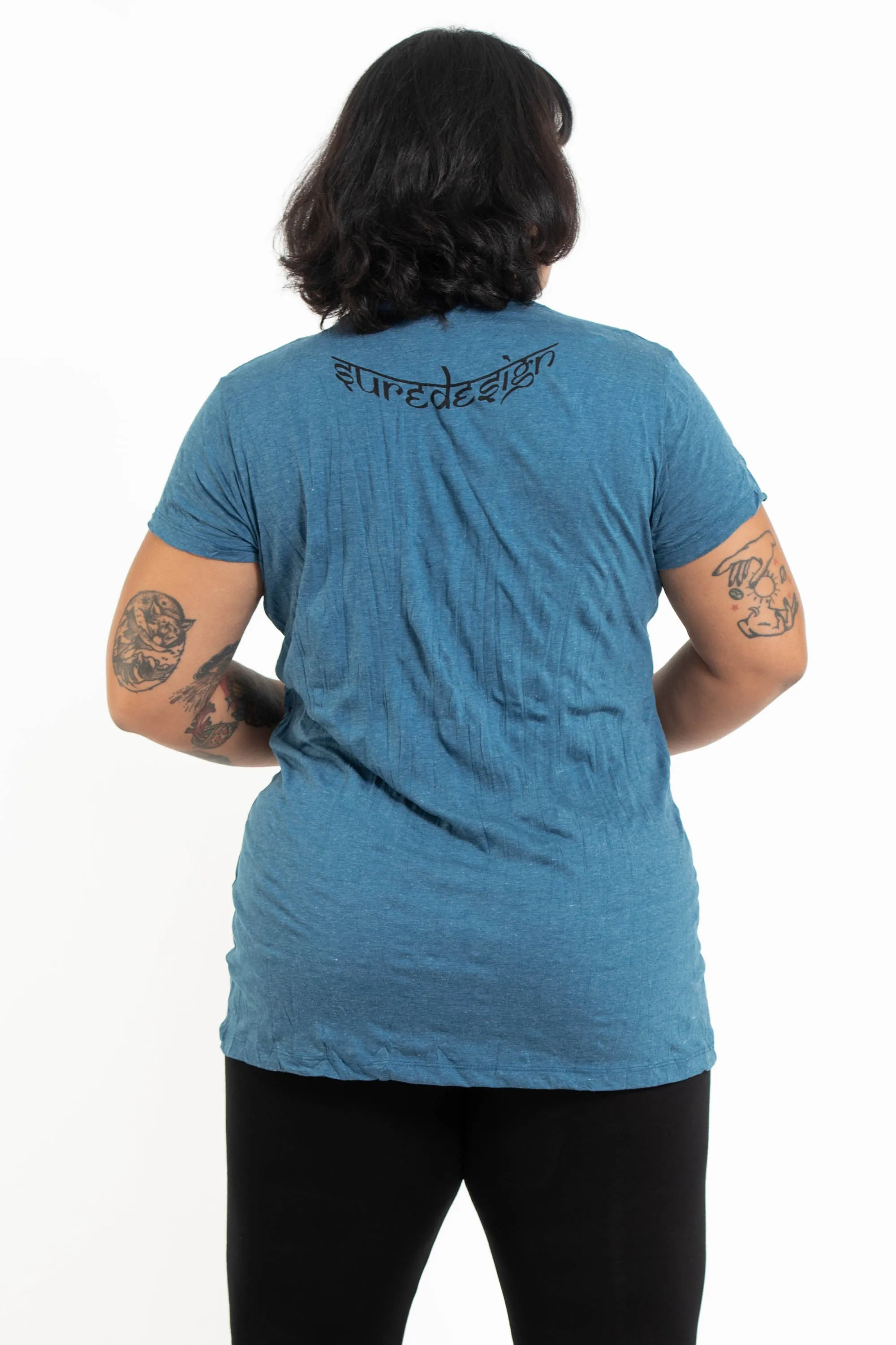 Plus Size Womens Magic Mushroom T-Shirt in Denim Blue