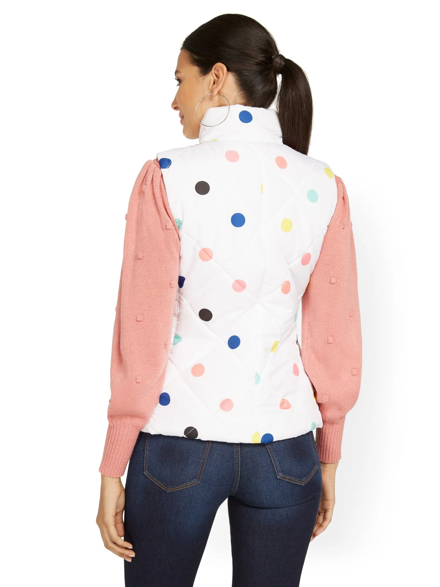 Polka-Dot Puffer Vest