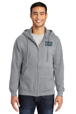 Port & Company Essential Fleece Custom Zip Hoodies, Athletic Heather