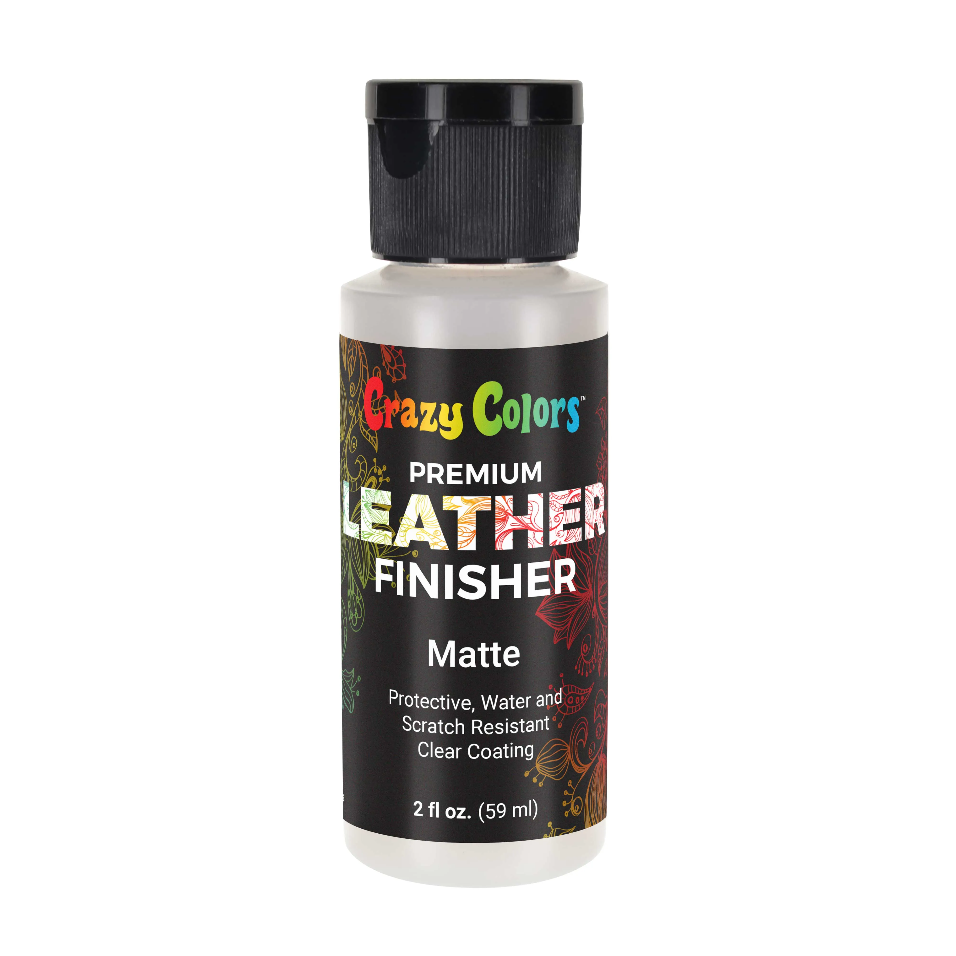 Premium Dull Matte Acrylic Leather and Shoe Paint Finisher, 2 oz Bottle - Clearcoat Sealant Protection - Durable Scratch, Crack, Peel, Fade Resistant Finish - Artwork Jackets, Bags Purses