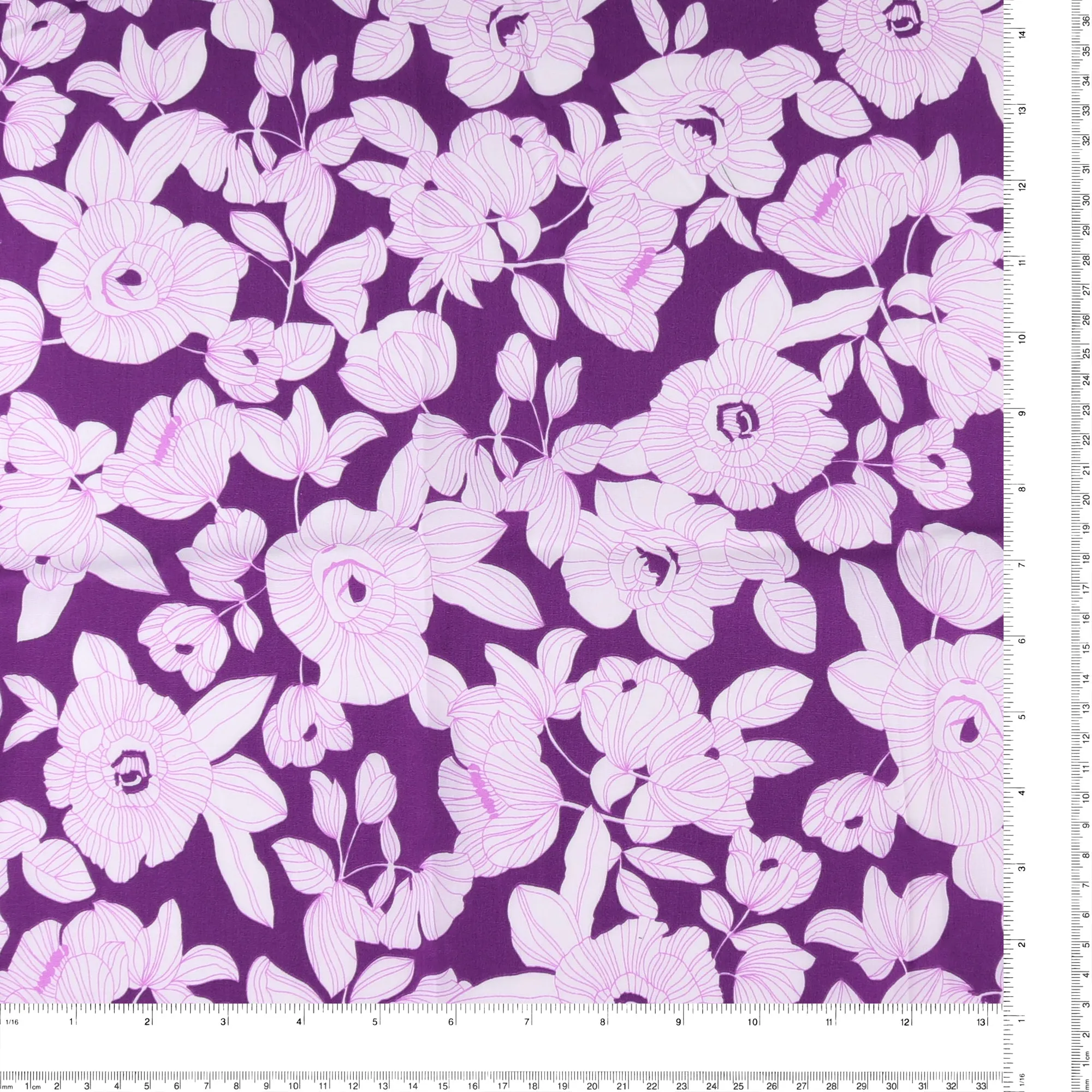 Printed Stretch Poplin - NORA - 007 - Purple