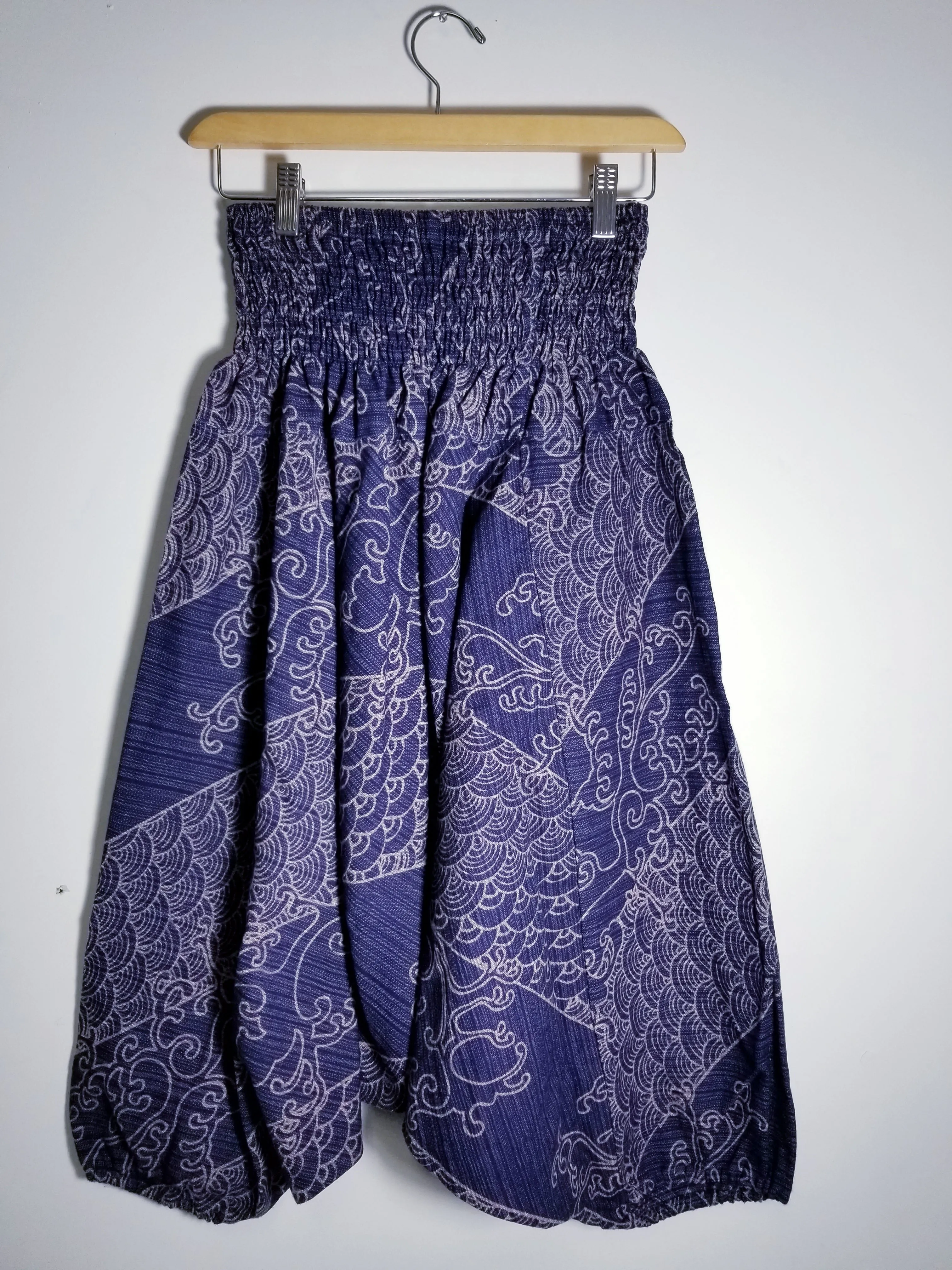 Purple Waves Short Harem Pants