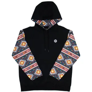 "Summit" Black w/Red & Tan Aztec Pattern Hoody