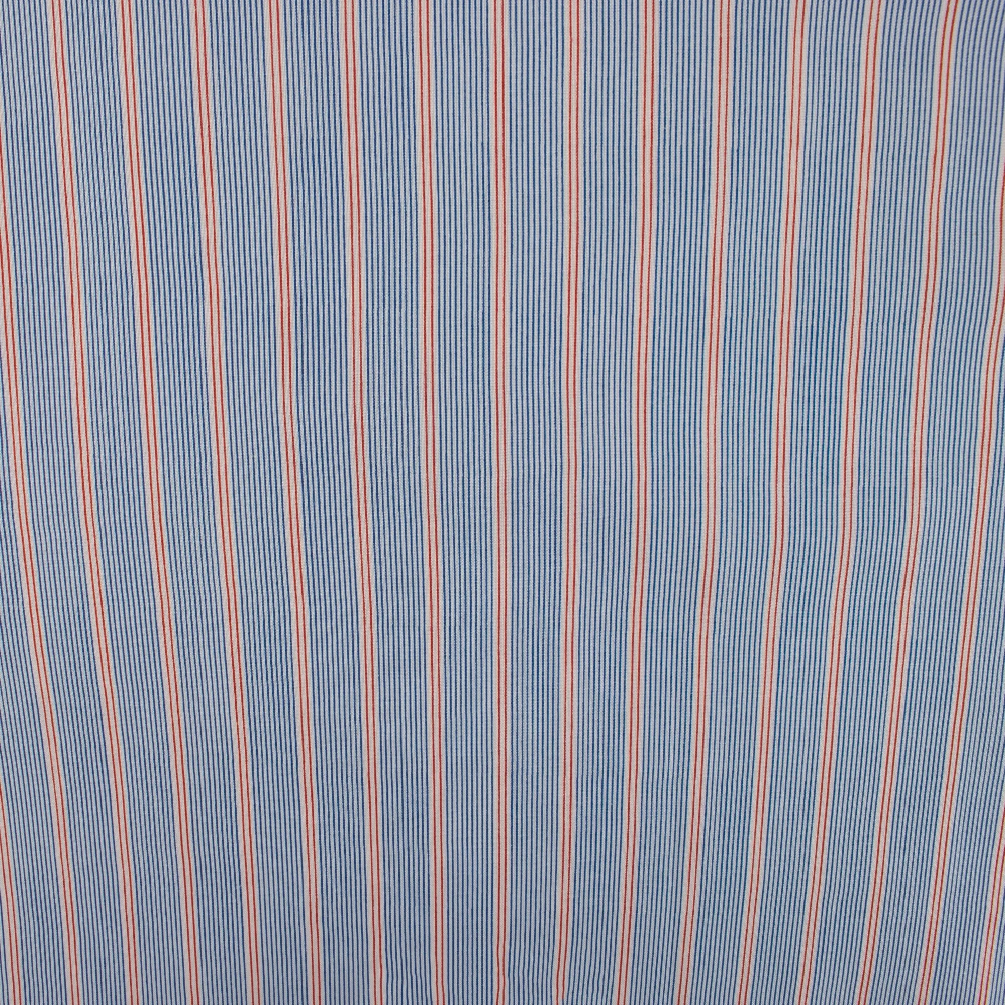 Rayon Poplin Stripe - Various Stripe - Blue / Red