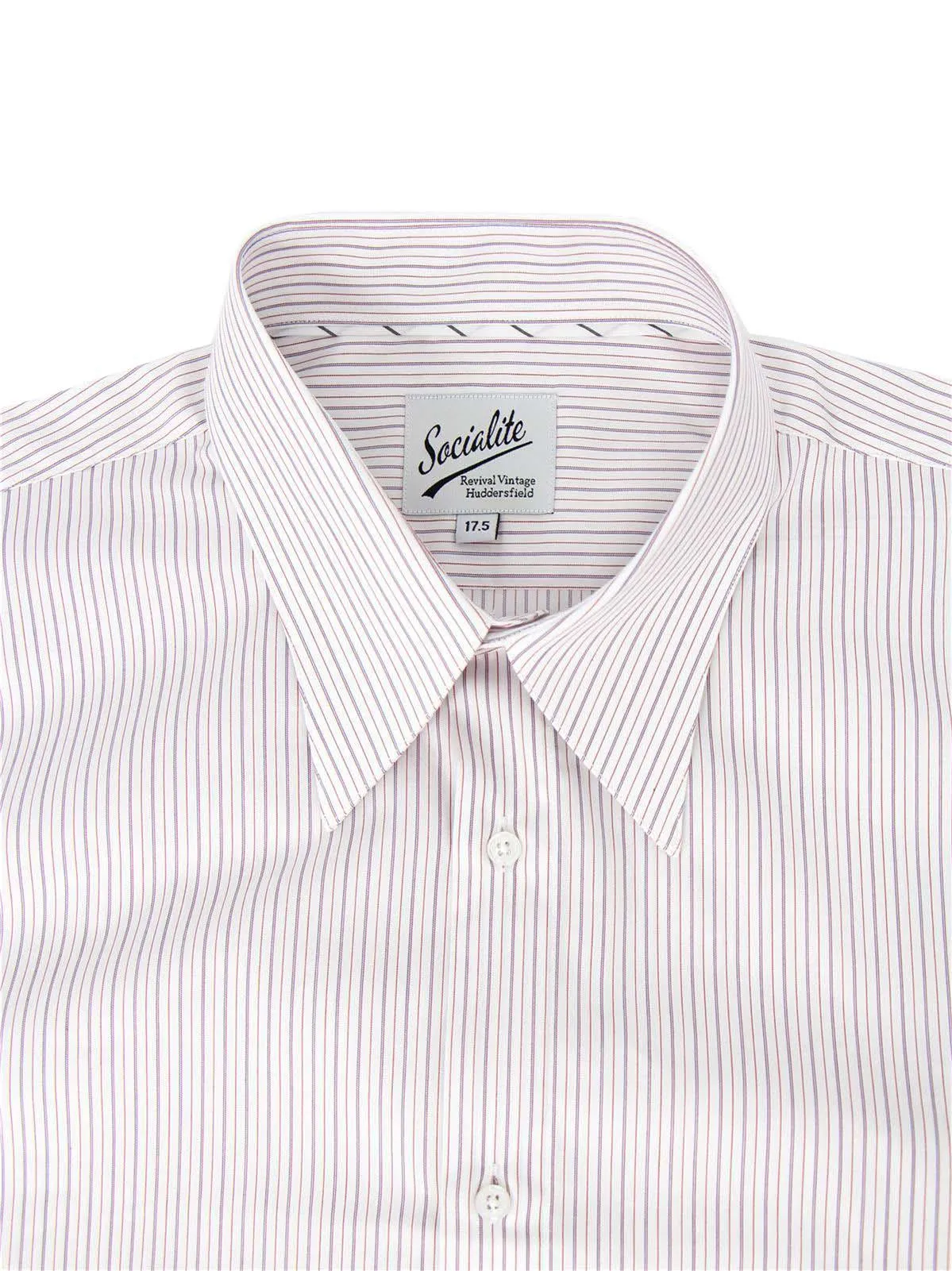 Red York Stripe Deluxe Forties Vintage Look Spearpoint Shirt