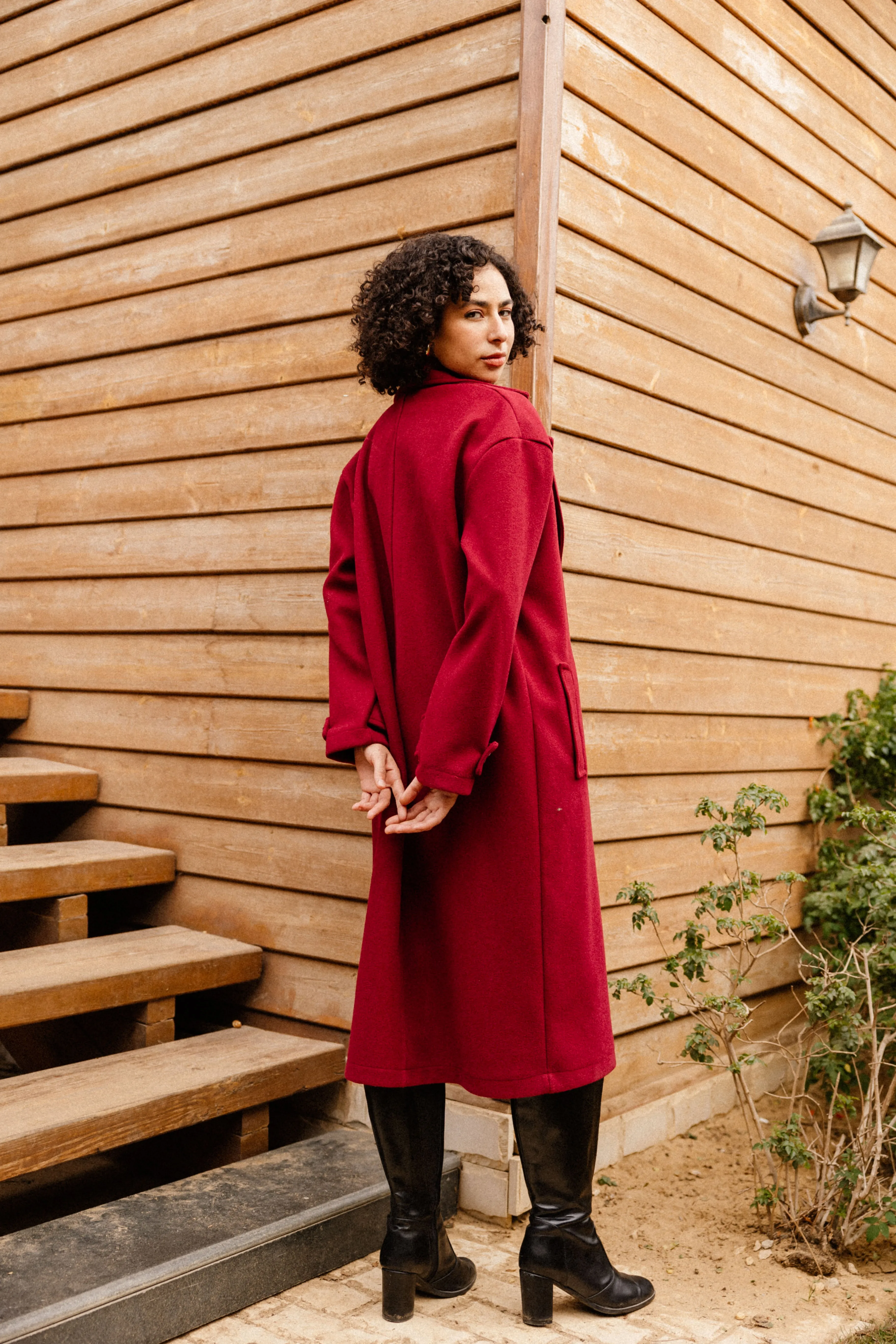 SOFT OVERSIZED COAT BURGUNDY