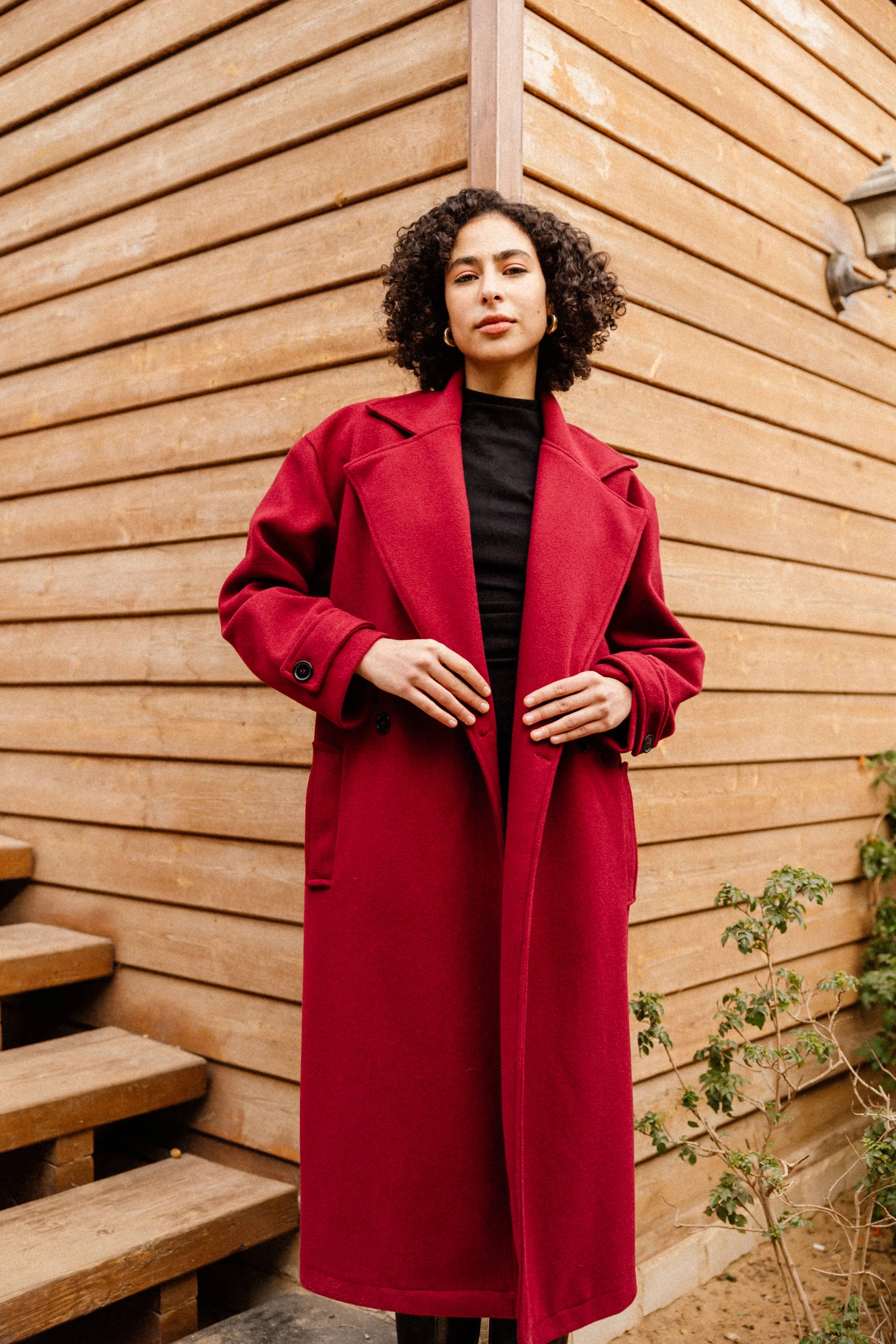 SOFT OVERSIZED COAT BURGUNDY