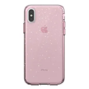 Speck Presidio Clear   Glitter Bella Pink With Gold Glitter iPhone XS / X Case - 117130-6603