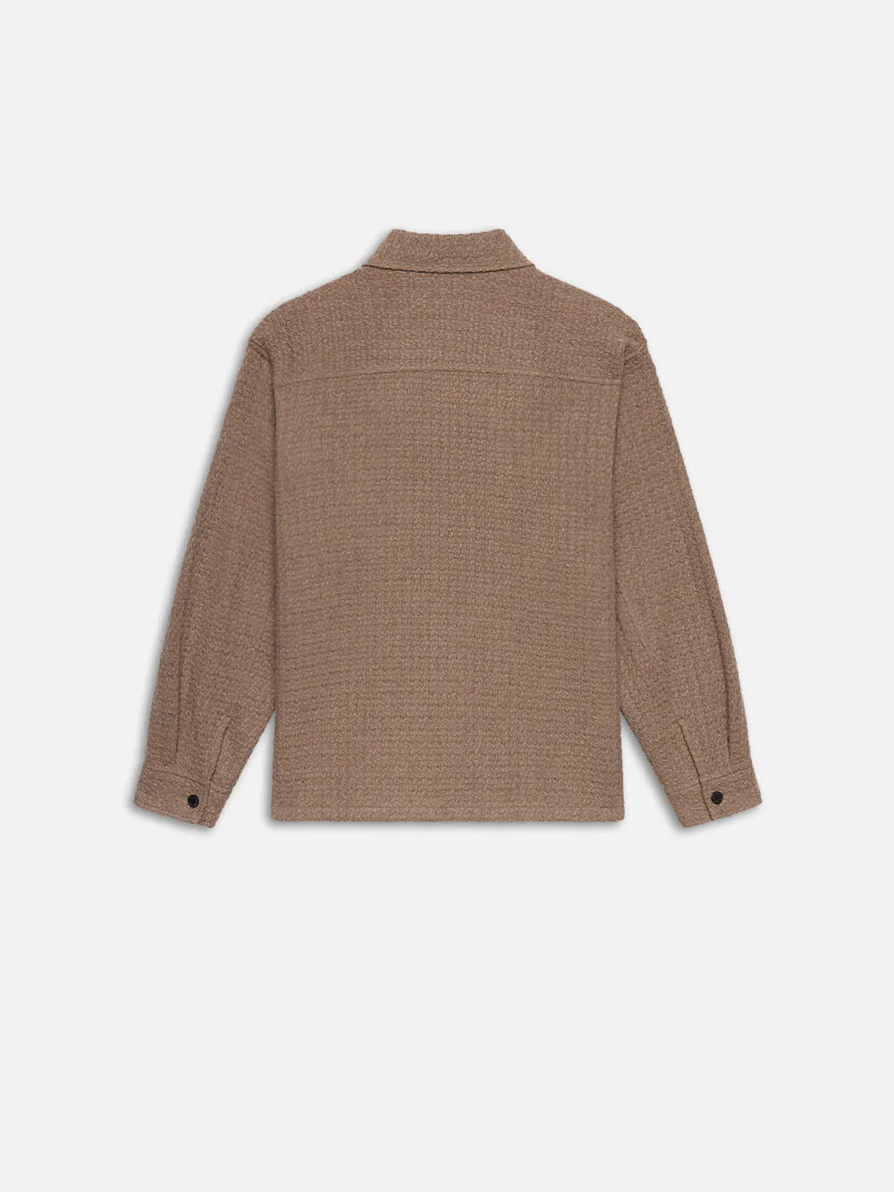 Textured Shirt Jacket -- Light Brown