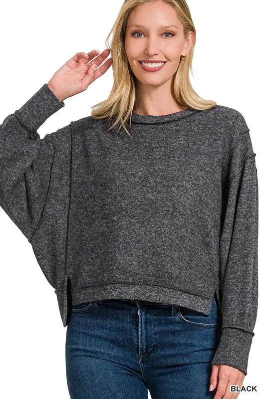 The 1 we luv Brushed Melange Hacci Oversized Sweater