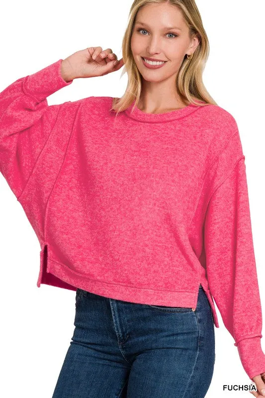 The 1 we luv Brushed Melange Hacci Oversized Sweater