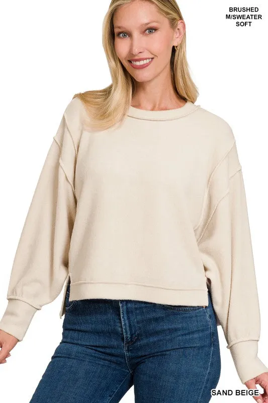 The 1 we luv Brushed Melange Hacci Oversized Sweater