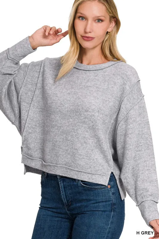 The 1 we luv Brushed Melange Hacci Oversized Sweater