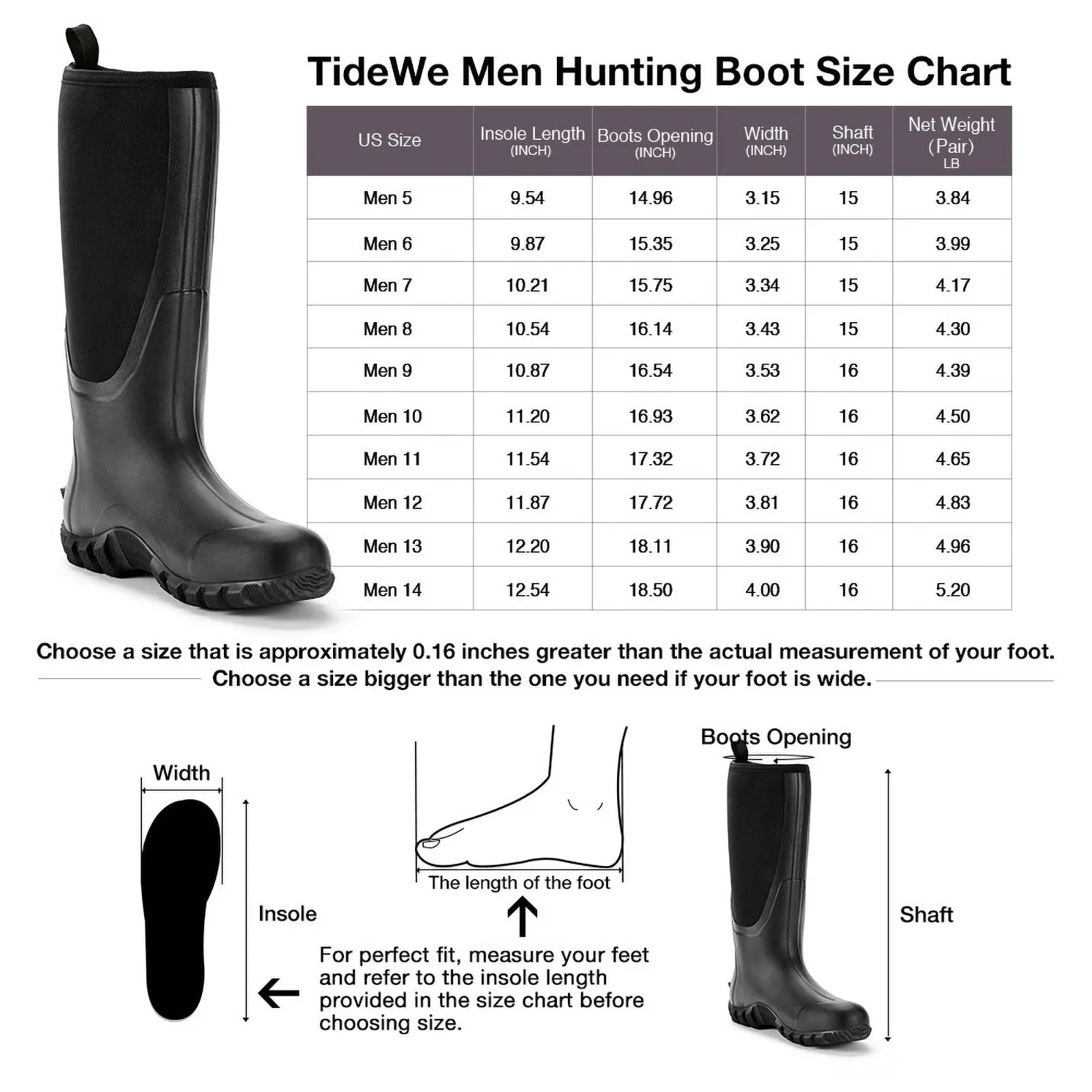 TideWe® Rubber Boots for Men