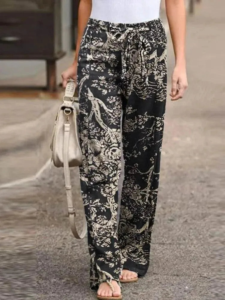 Wide Leg Pants - Casual Chic - Premium Cotton Blend - Perfect for Summer